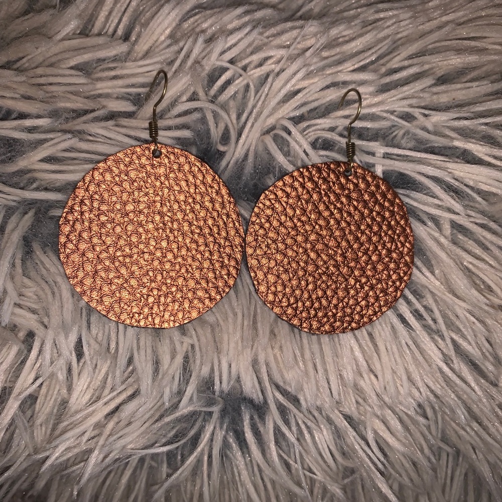 Brownish copper circle earrings